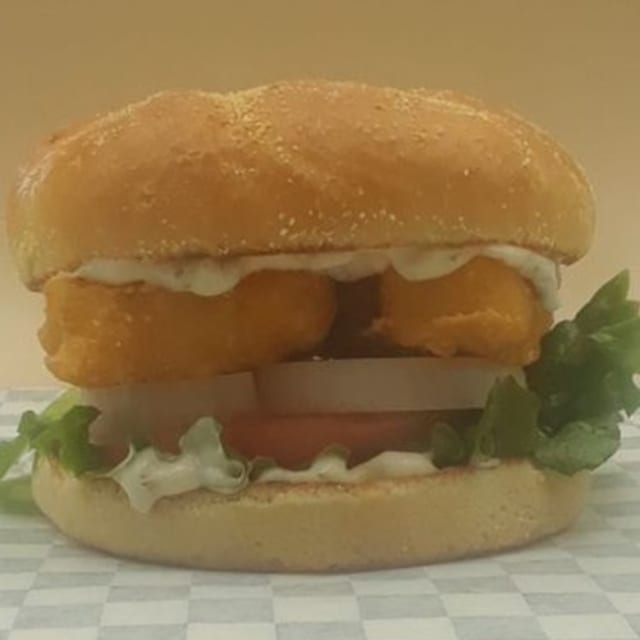 Vegan Baja Fillet Burger:.