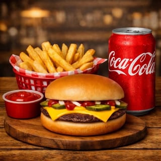 Jr Cheeseburger, Fries, Soda