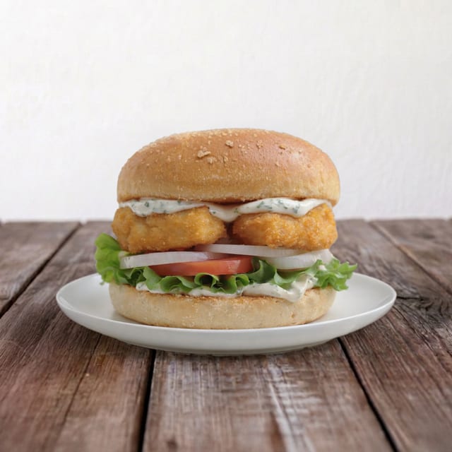 Vegan Baja Fillet Burger:.