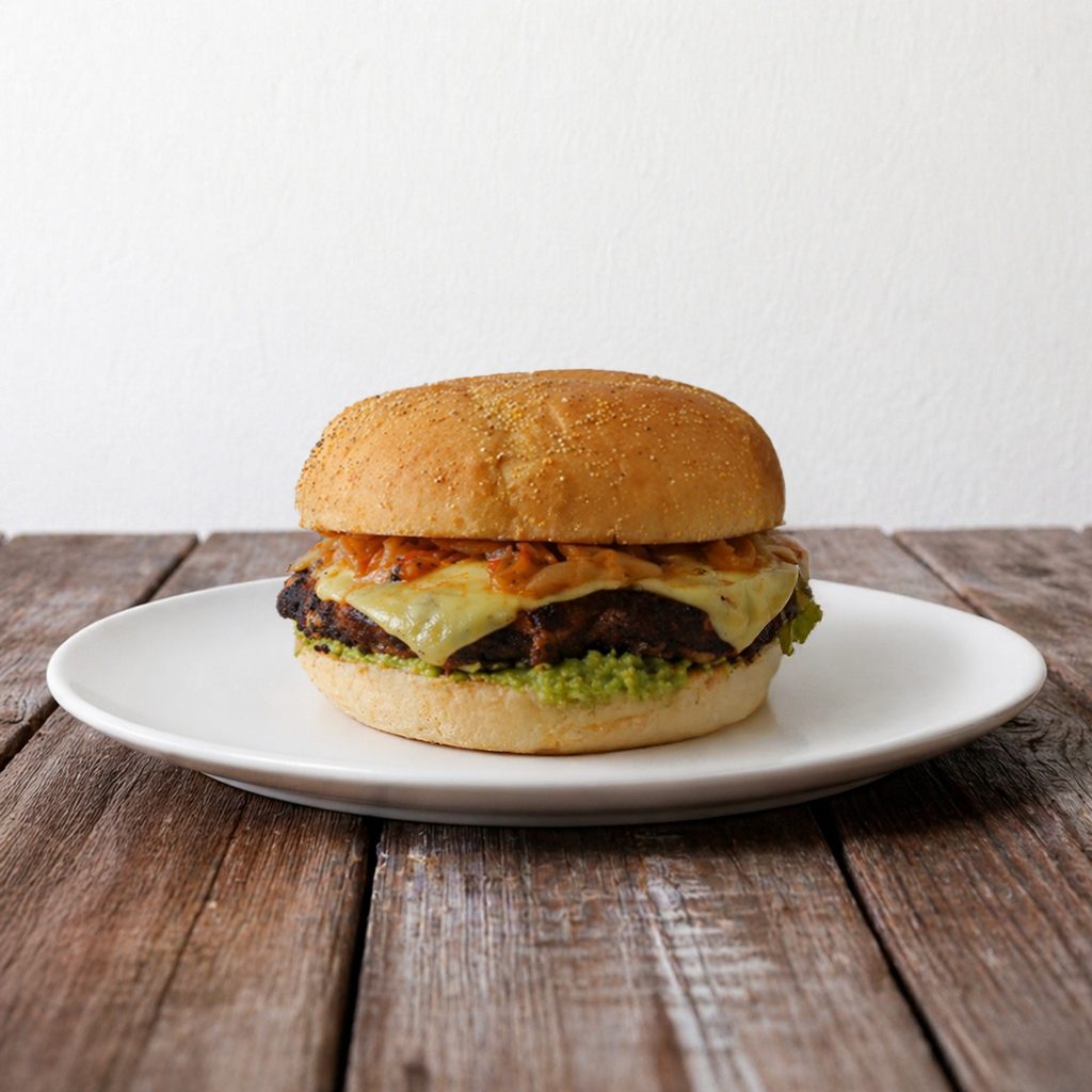 Vegan Spicy Black Bean Burger:.