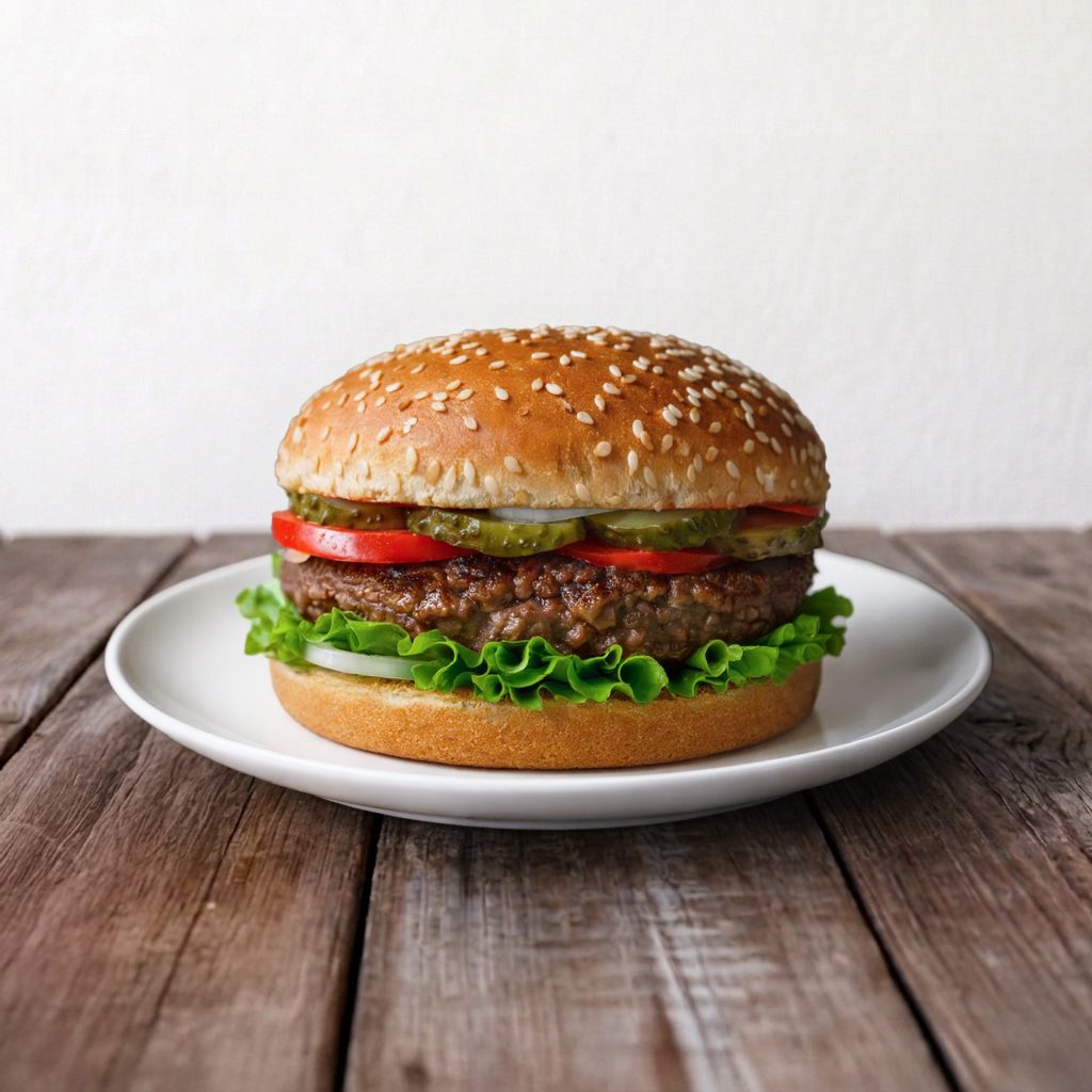 Vegan Impossible Burger:.
