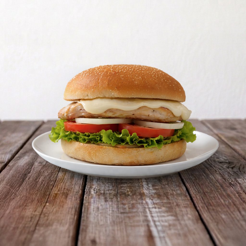 Grilled Chicken Cheese Burger:.