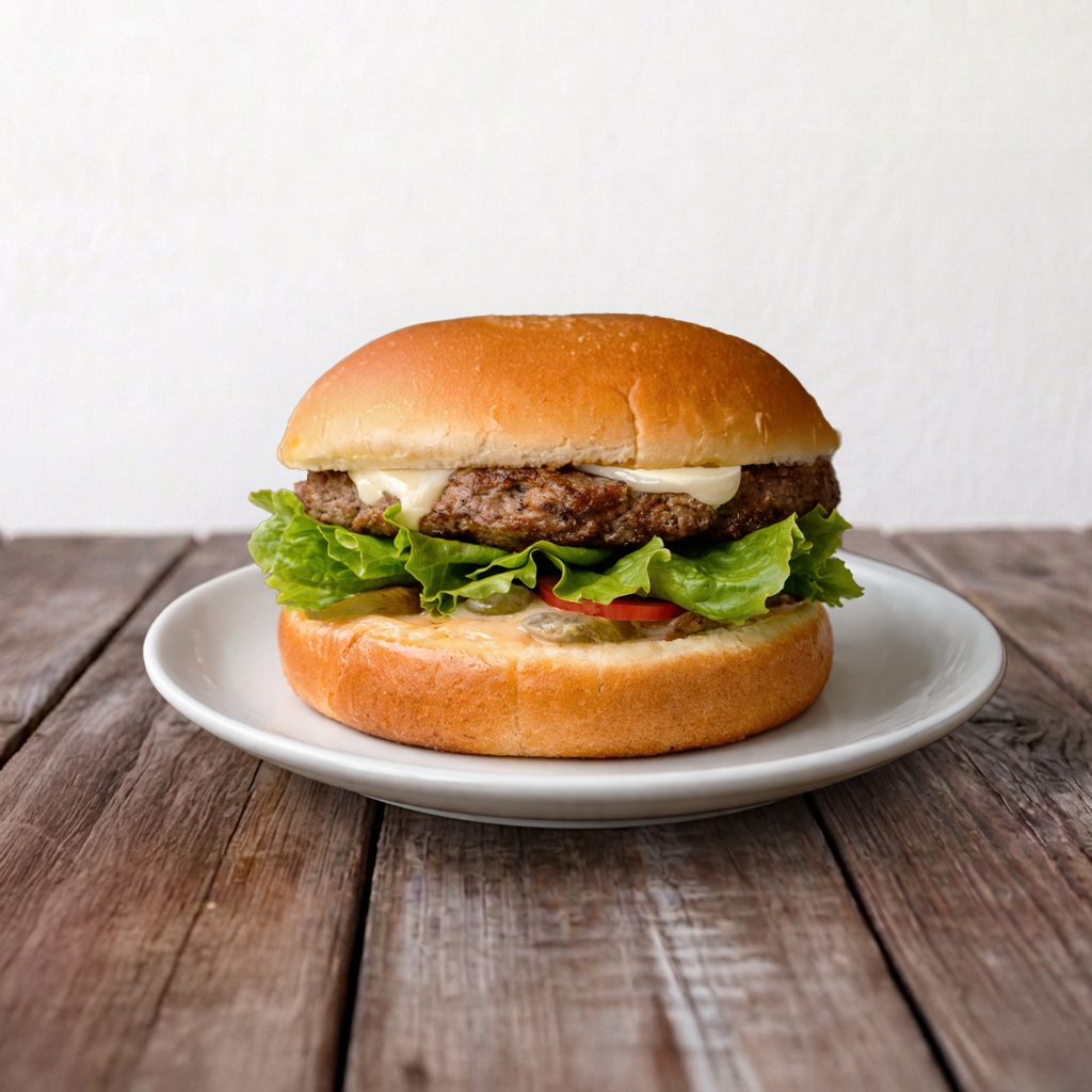 Vegan Fiery Burger:.